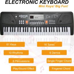 vikrida Electronic Digital Piano Keyboard 61 Keys- Multi-Function Portable Piano image 5