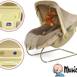 domios 12-in-1 Musical Carry Cot/Bouncer with Mosquito Net Storage Box & Swinging Ropes Bouncer image 3