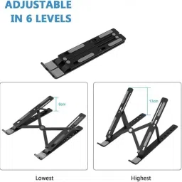 Amazm Tabletop Ergonomic ABS Plastic|Lightweight Desktop Holder Lap Desks Compatible for All Laptops & Tablets up to 14 inches Laptop Stand image 3