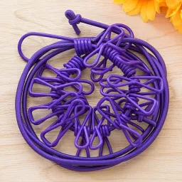 12 Clips & 2 Hooks Portable Outdoor Clothesline Rope Nylon, Plastic, Stainless Steel Retractable Clothesline-image-23