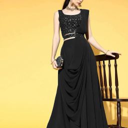 Solid, Embroidered Semi Stitched Lehenga Choli-image-61