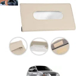 Beige Leatherite Rectangle Shape Fancy Design Tissue Dispencer For Car-242 Vehicle Tissue Dispenser-image-68