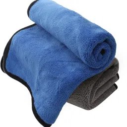 Microfiber Cleaning Thick Lint & Streak-Free Multipurpose Clothes - Automotive Microfibre Towels for Car Bike Cleaning Polishing Washing & Detailing Dual Color 40X45cms 750GSM (Blue) Wet and Dry Microfiber Cleaning Cloth-image-49