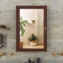 Bathroom Mirror Cabinet I WOODEN I Mirror with Storage I Storage Organizer Bathroom Mirror-image-70