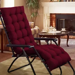 DADDY COOL Maroon Quilted Rectangular Chair Cushion Pad-10