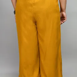 PrettyPlus by Desinoor.com Women Plus Size Hem Design Flared Palazzo image 5