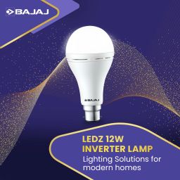 bajaj 12 W Inverter Round B22 LED Bulb image 2