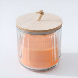 The Better Home Transparent & Peach Patchouli Scented Candle Jar image 4