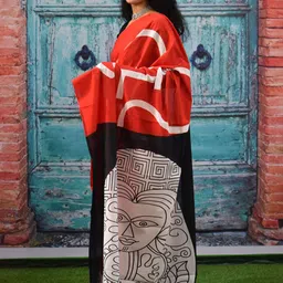 JALTHER Geometric Printed Mulmul Cotton Block Print Saree image 3