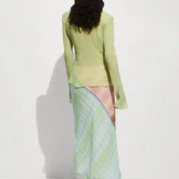 MANGO Checked Midi A-Line Skirt image 3