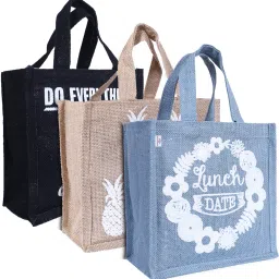 Lunch Bag|Tiffin Carry Hand bag with Handle,Pack of 3 (Multicolor) Lunch Bag-image-45