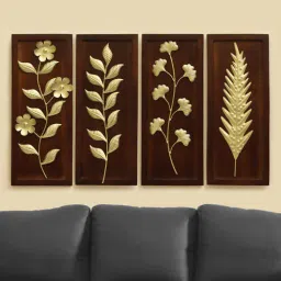 vedas Oliver Evan Austin Harper Leaf Wall Decor on Wooden Frame 4-picture-44