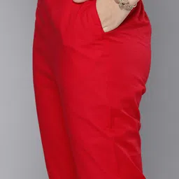 Kvsfab Woven Design Zari Chanderi Cotton Kurta with Trousers & With Dupatta image 3
