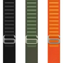 Geo SPORTS Alpine Loop Nylon Bands/Straps Compatible with Watch 49mm 45mm 44mm 42mm Men & Women, Adjustable Strap with Metal G-Hook Premium black, orange and green Strap for iWatch Ultra Series SE 8 7 6 5 4 3 2 1 (Only Alpine Loop Strap for Apple iWatch, Watch NOT Included) Smart Watch Strap-10