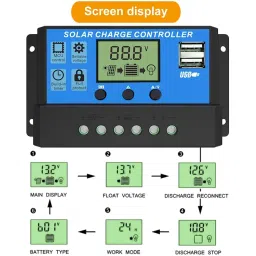 20A Intelligent LCD Solar Controller with USB Output Port image 3