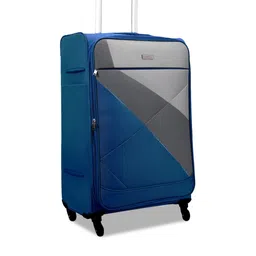 CARRIALL Set Of 2 Navy Blue & Grey Large & Medium Combo Polyester Trolley Bag image 3