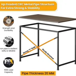 ascom Laminated Office Table - Multipurpose Study Table for Students & Adult | Desktop Engineered Wood Office Table image 4