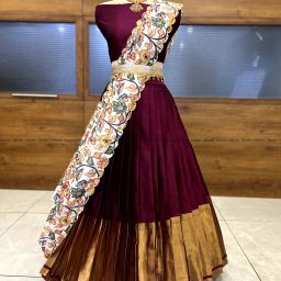 Self Design Semi Stitched Lehenga Choli-image-26