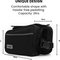 yumin Polyester Cycle Double Sided Front Frame/Tube Bag with Touch Screen Bicycle Phone Holder image 5