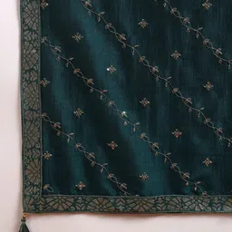 KALINI Ethnic Motifs Embroidered Regular Sequinned Kurta with Palazzos & With Dupatta image 5