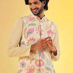 KISAH Floral Printed Nehru Jacket image 5