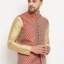 VASTRAMAY Woven Design Nehru Jackets image 4