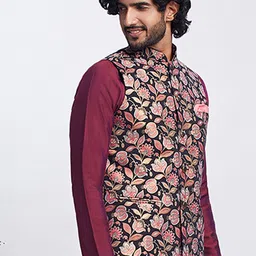 Anouk Printed Woven Nehru Jacket image 5