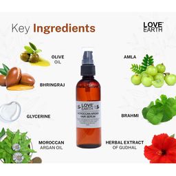 LOVE EARTH Moroccan Argan Hair Serum with Vitamin E for Silky Smooth & Shiny Hair - 100ml image 3