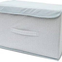 mteaser Foldable Drawer Rectangular Storage Basket with Lid & Handle Closet Organizer| Storage Box image 5