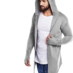Men Longline Full Sleeve White Shrug-image-34