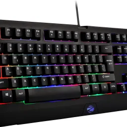 ZEBRONICS Transformer K2 Wired USB Standard Desktop Keyboard Compatible with Desktop, Laptop, Mac 104 Keys, Multi-Color LED, 1.8m Braided Cable, Multicolor LED Laser Keycaps-27