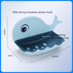 Fish Shape Cute Adhesive Waterproof Wall Mounted Soap Dish(PACK OF 4)-image-85