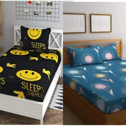190 TC Polycotton Single Printed Flat Bedsheet-image-10