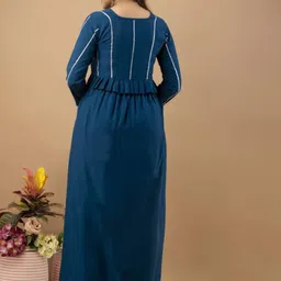 KALINI Striped Square Neck Ethnic Crop Top & Palazzo With Dupatta image 3
