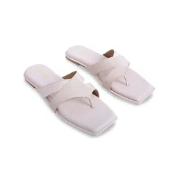 Devano Textured Broad Strap Open Toe Flats image 3