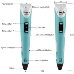 WOL3D Itech (Black) Magic 3D Pen for 3D Printing with Speed Control, Advanced Temperature Regulation, OLED Display & Ergonomic Design – Compatible with variety of Filaments for Creative DIY, Art. image 4