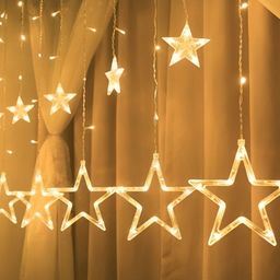 SPARK WORLD Gold Toned Star Shaped LED String Lights image 4