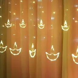 ENORMITY Yellow Diya Shape String Lights image 3