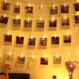 SPARK WORLD Gold Toned Rice Shaped String Lights image 2
