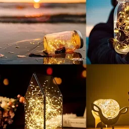 ENORMITY 3-Pcs Yellow & White Rice Shape Bulb String Lights image 3