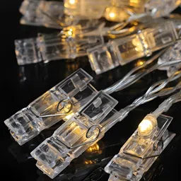 ENORMITY Yellow & White Photo Clip Shape Bulb String Lights image 3