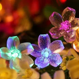 SPARK WORLD Green & Blue Blossom Flower Shape LED Fairy String Lights image 3