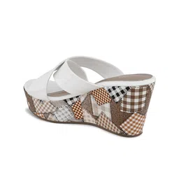 pelle albero Printed Open Toe Wedge Heels image 5