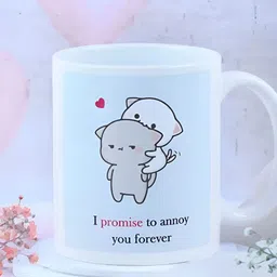 fnp White & Black Printed Ceramic Glossy Mugs Set of Cups and Mugs image 2