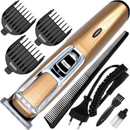 QGS Men’s Rechargeable AX Powerful Hair Clipper Beard Moustache Hair Cutting Trimmer Fully Waterproof Grooming Kit 220 minRuntime 4 Length Settings-image-62