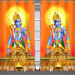 212 cm (7 ft) Polyester Room Darkening Door Curtain Single Curtain-image-2
