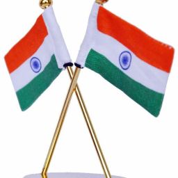 Indian National Flag in Khadi for Car & Office Dashboard Decoration Double Sided Wind Table Miniature Flag-image-63
