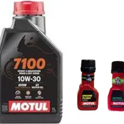 7100 4T 10W-30(1liter)+Engine flush(50ml)+Petrol system clean(50ml)combo Full-Synthetic Engine Oil-11