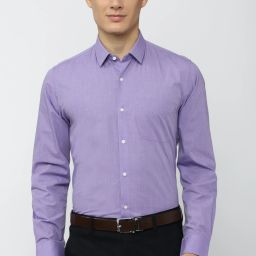 Men Slim Fit Solid Spread Collar Formal Shirt-image-43