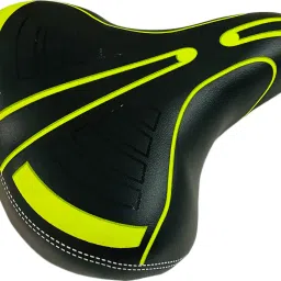 Bicycle Saddle Cycle Seat Wide Suspension PU Form Mountain Bikes Black-Green Saddle-15